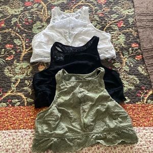 Bundle of three Aerie high neck lace bralettes